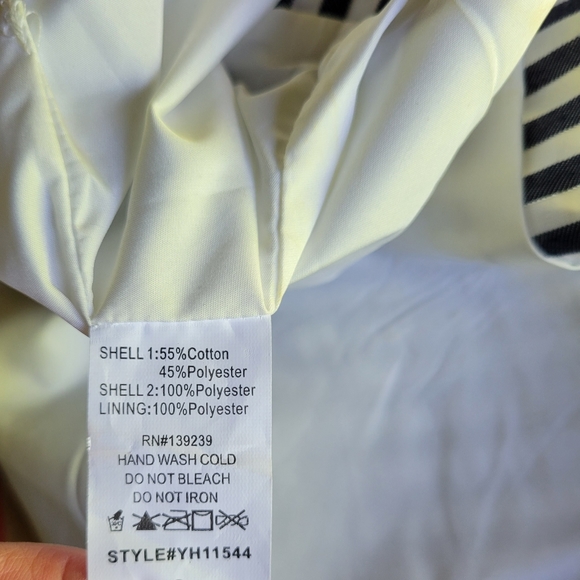 Do & Be Navy Blue and White striped Small Romper - Picture 9 of 9